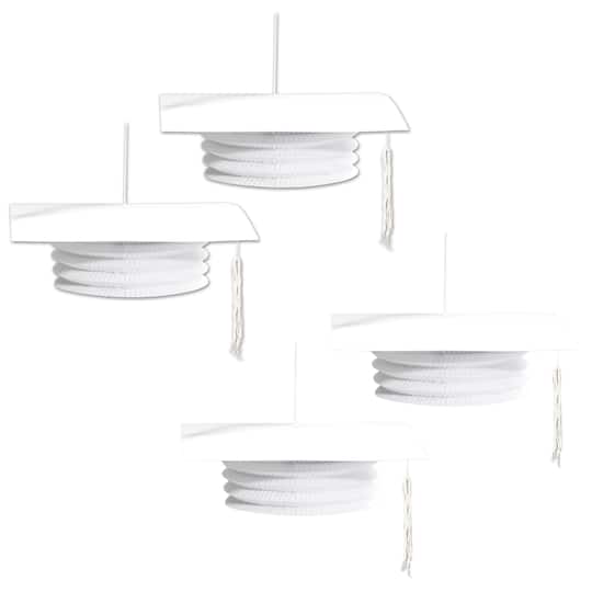 Beistle 9" White Grad Cap Paper Lanterns, 4ct. | Michaels®
